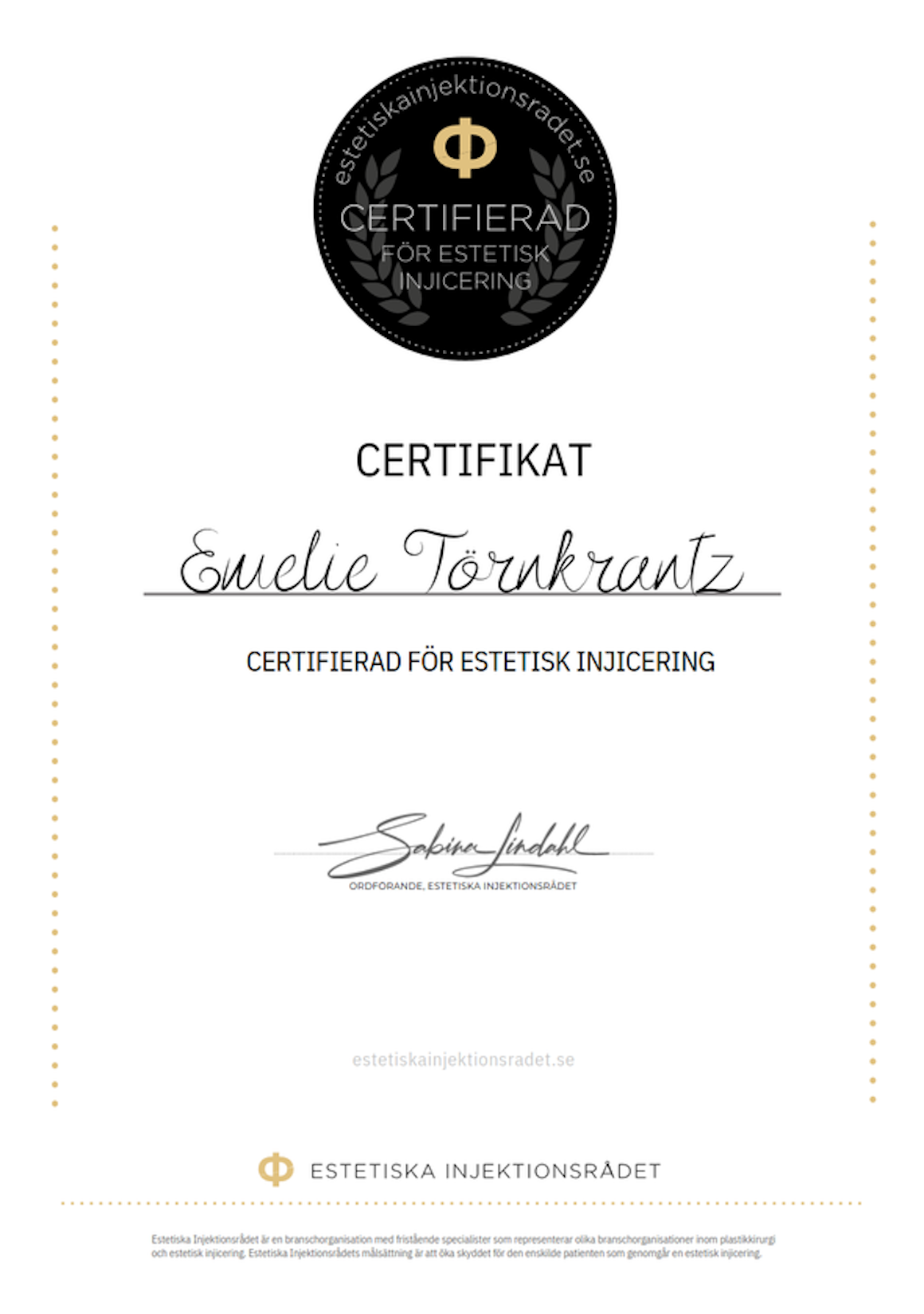 Ett certifikat