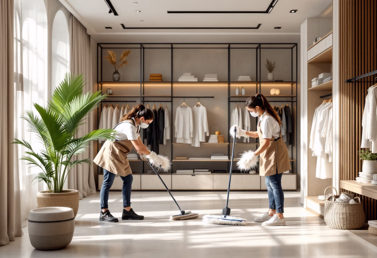 image of cleaning team in action