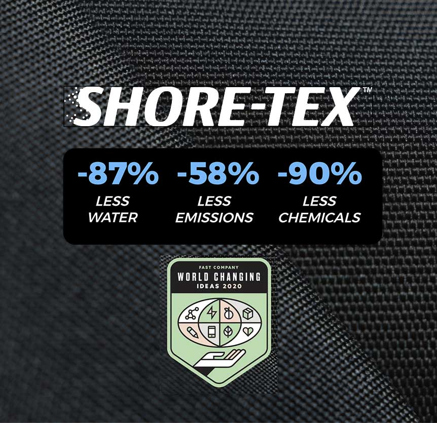 Close-up of Shore-Tex recycled fabric used in Solgaard products