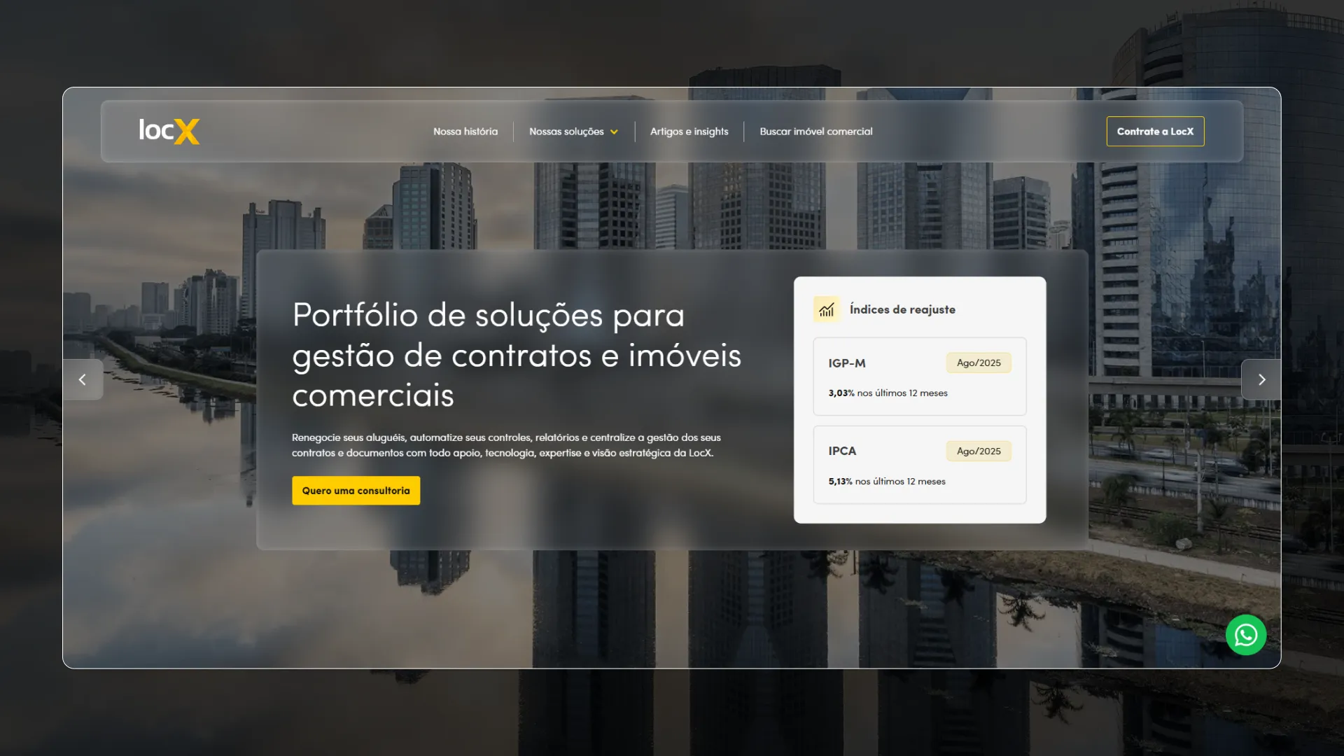 Imagem do case de sucesso de redesign do site institucional da locx
