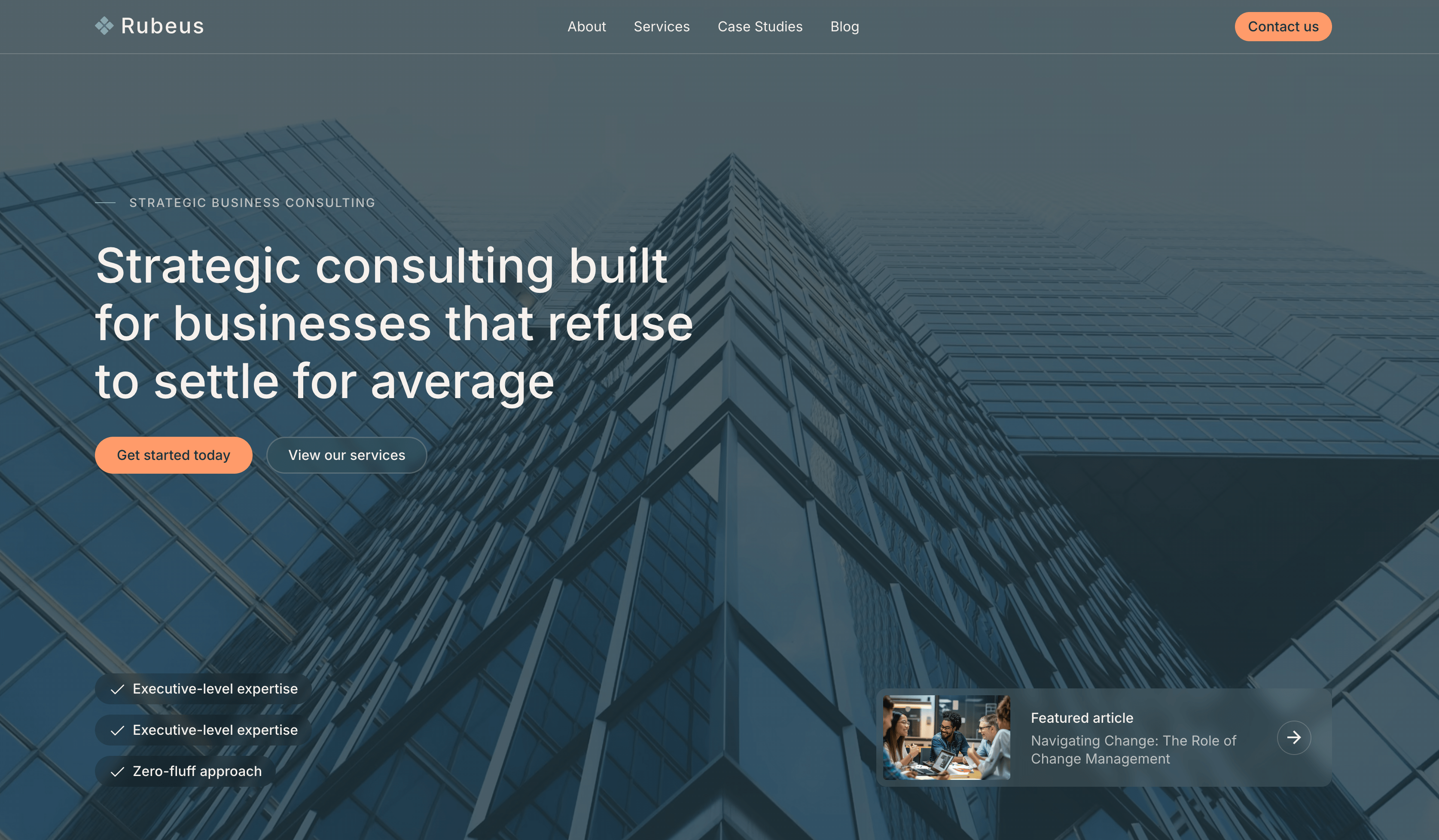 Screenshot of the Rubeus website