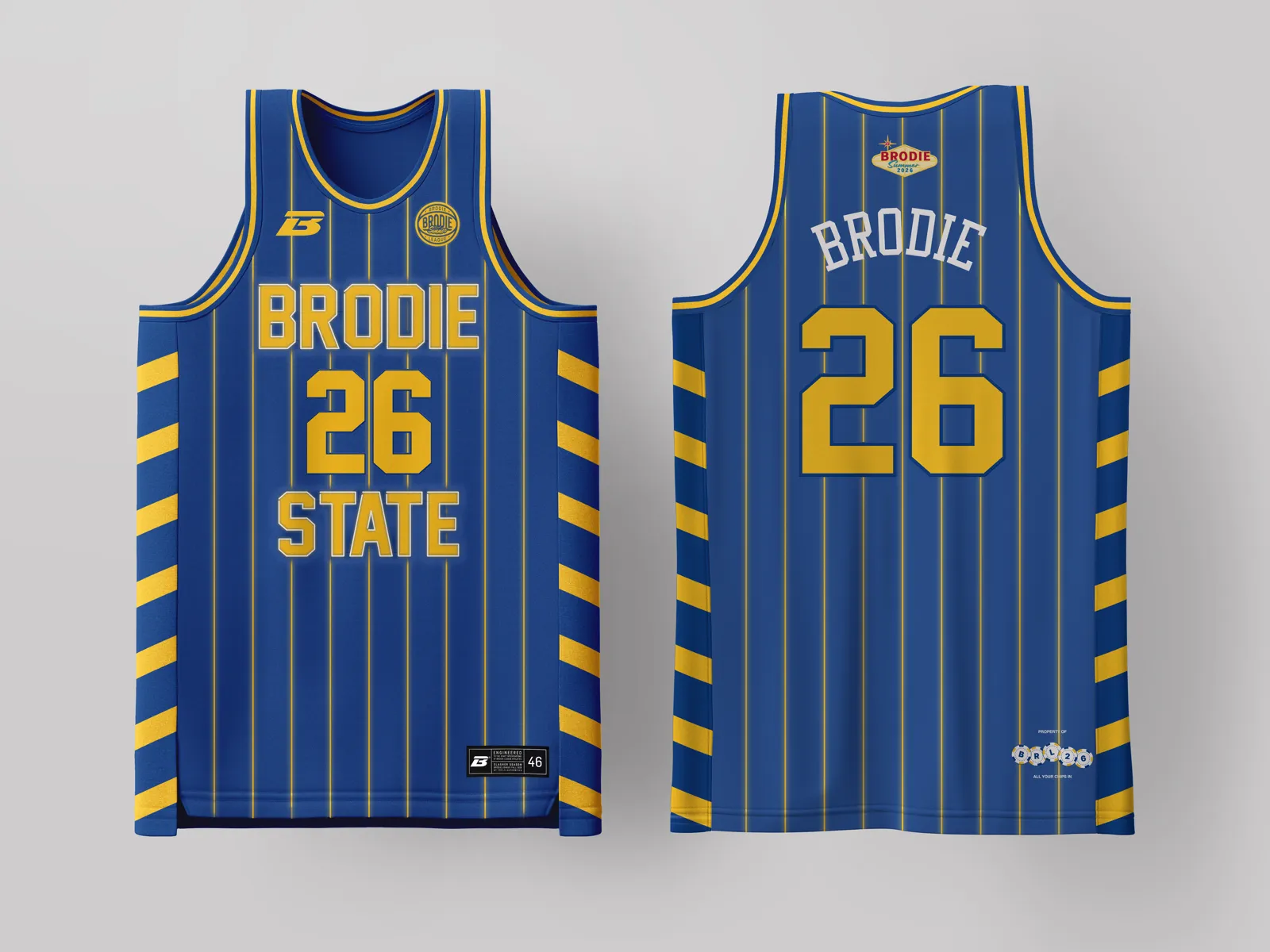 Brodie Rec League Golden State jersey — custom basketball uniform for the recreational league