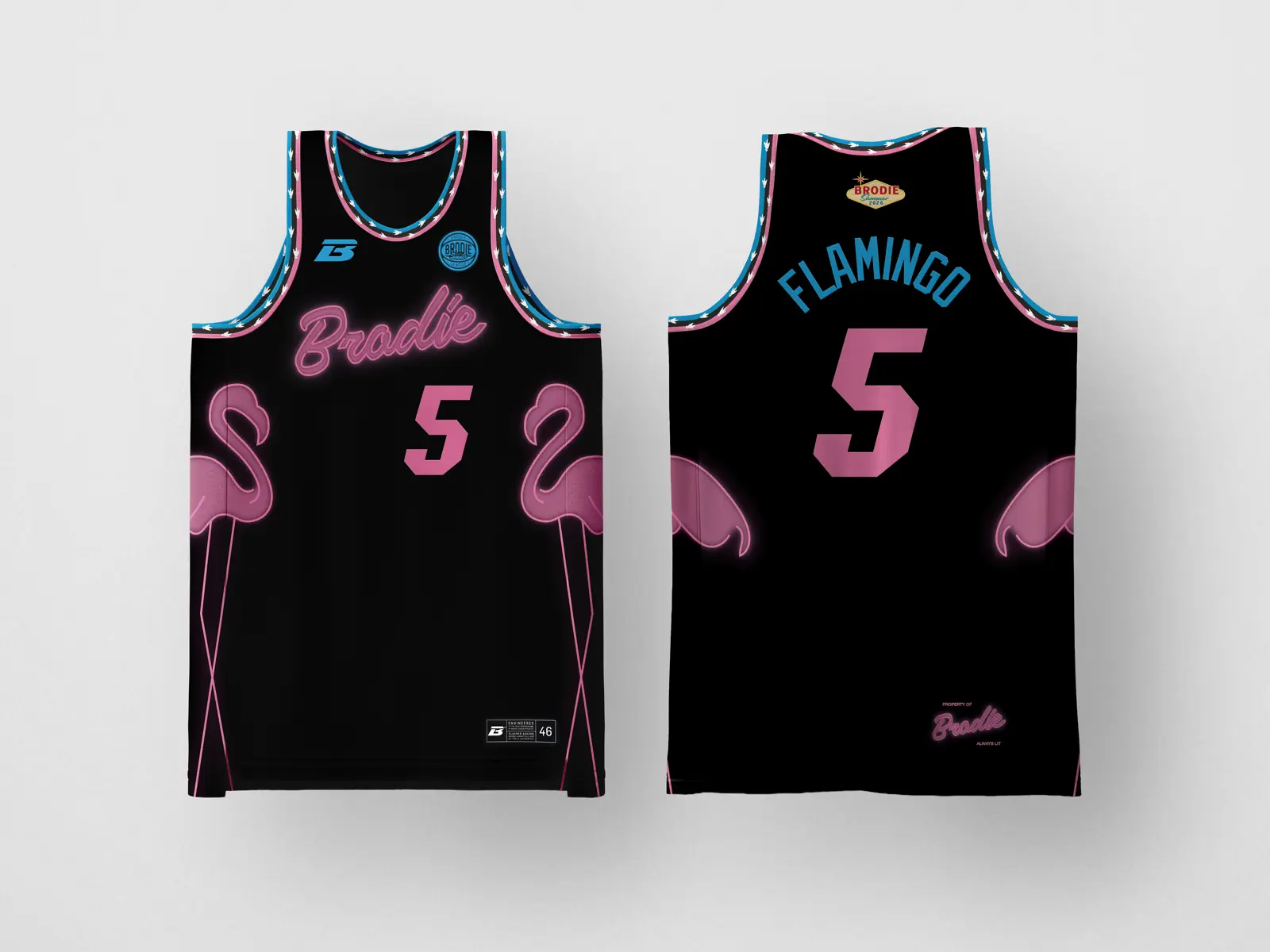 Brodie Rec League Miami night edition jersey — custom basketball uniform for the recreational league