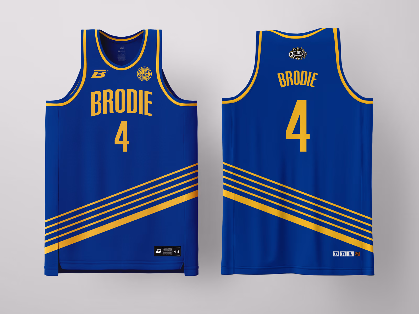 Brodie Rec League Indiana Blue Coldest Winter '27 jersey, custom basketball uniform for the recreational league