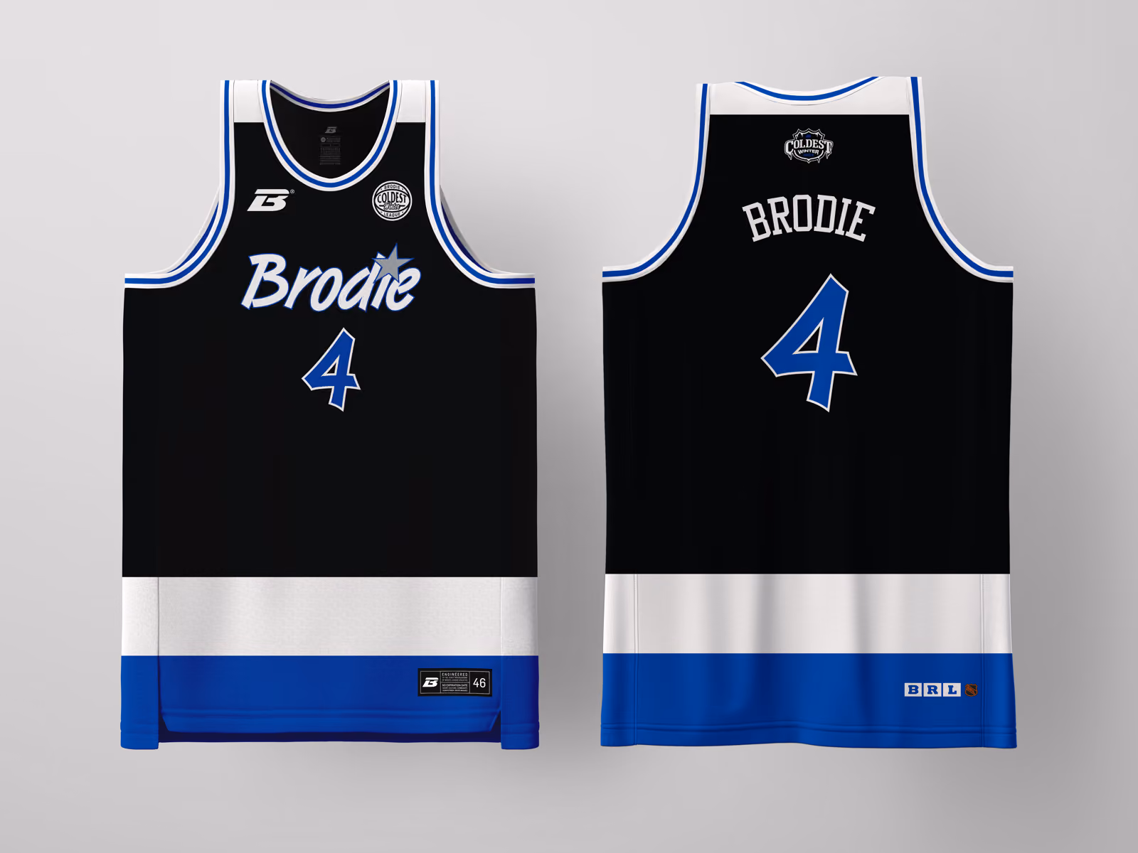 Brodie Rec League Orlando Black Coldest Winter '27 jersey, custom basketball uniform for the recreational league