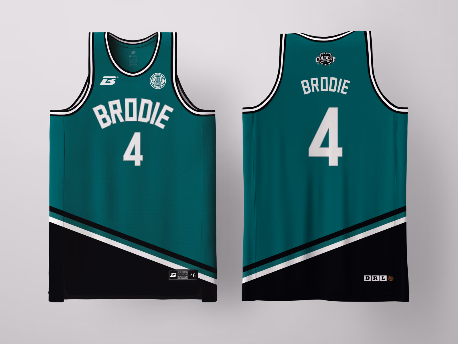 Brodie Rec League Milwaukee Green Coldest Winter '27 jersey, custom basketball uniform for the recreational league