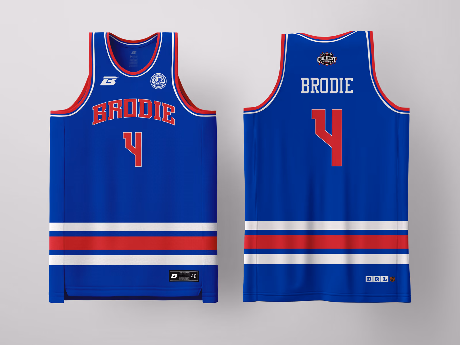 Brodie Rec League New York Blue Coldest Winter '27 jersey, custom basketball uniform for the recreational league