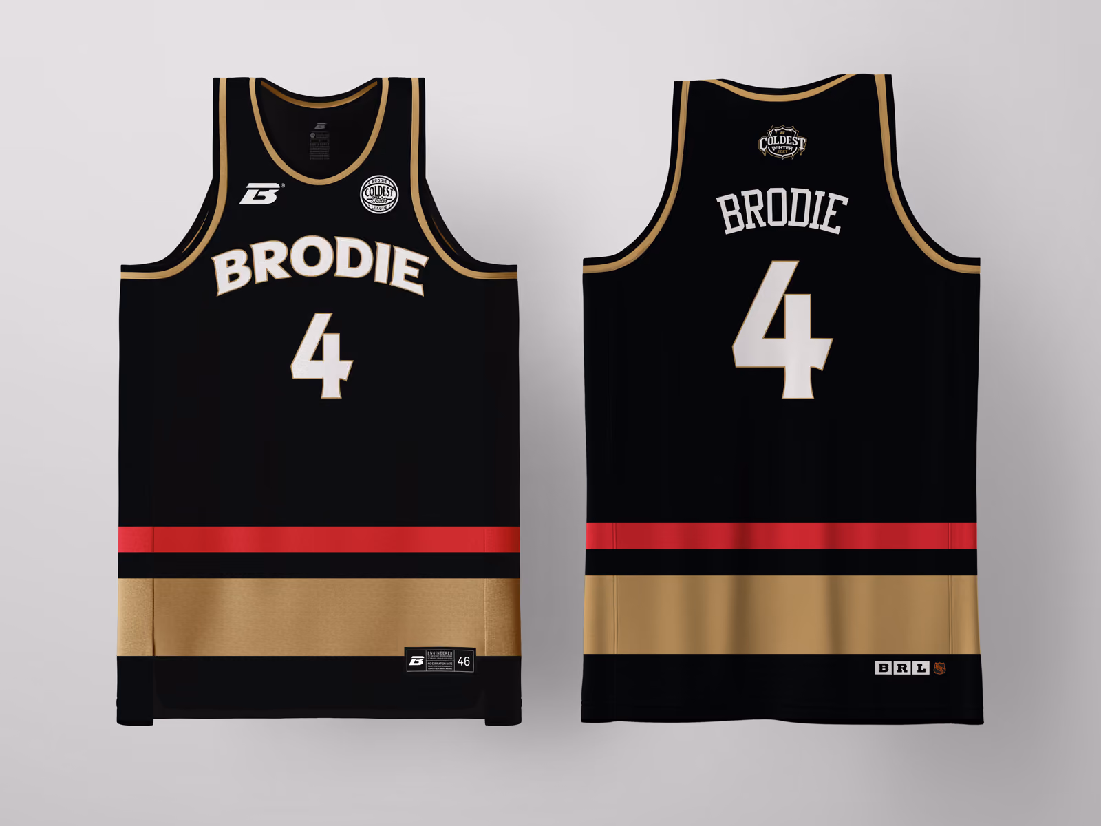 Brodie Rec League Las Vegas Black Coldest Winter '27 jersey, custom basketball uniform for the recreational league