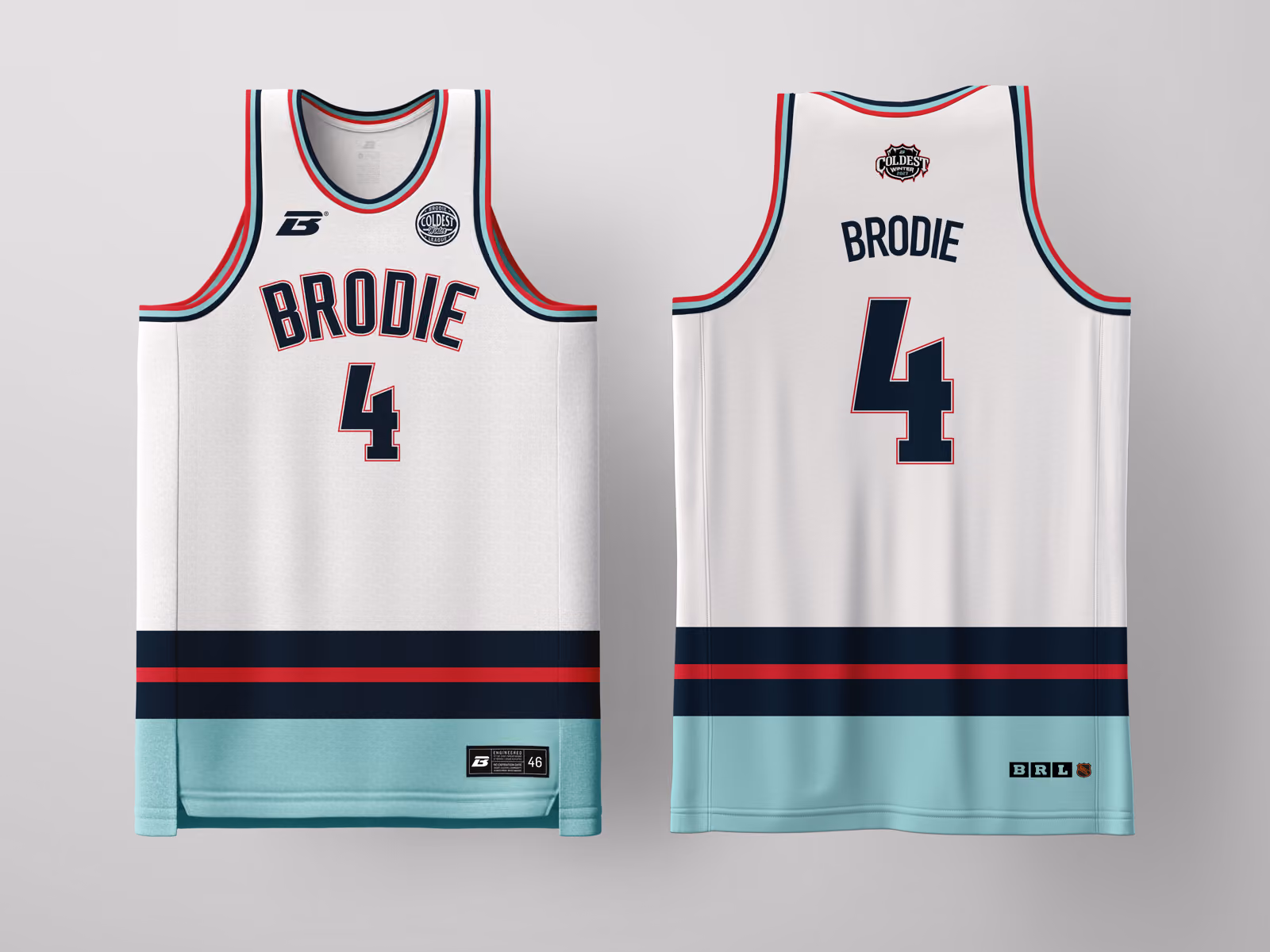 Brodie Rec League Oklahoma City White Coldest Winter '27 jersey, custom basketball uniform for the recreational league