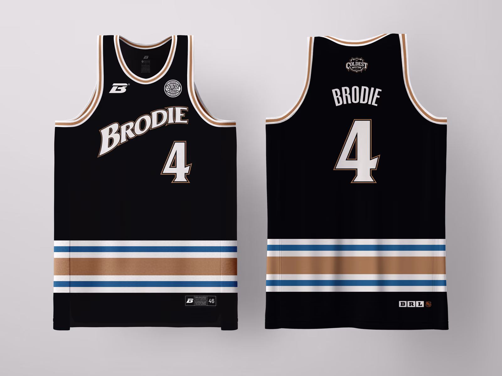 Brodie Rec League Washington Black Coldest Winter '27 jersey, custom basketball uniform for the recreational league