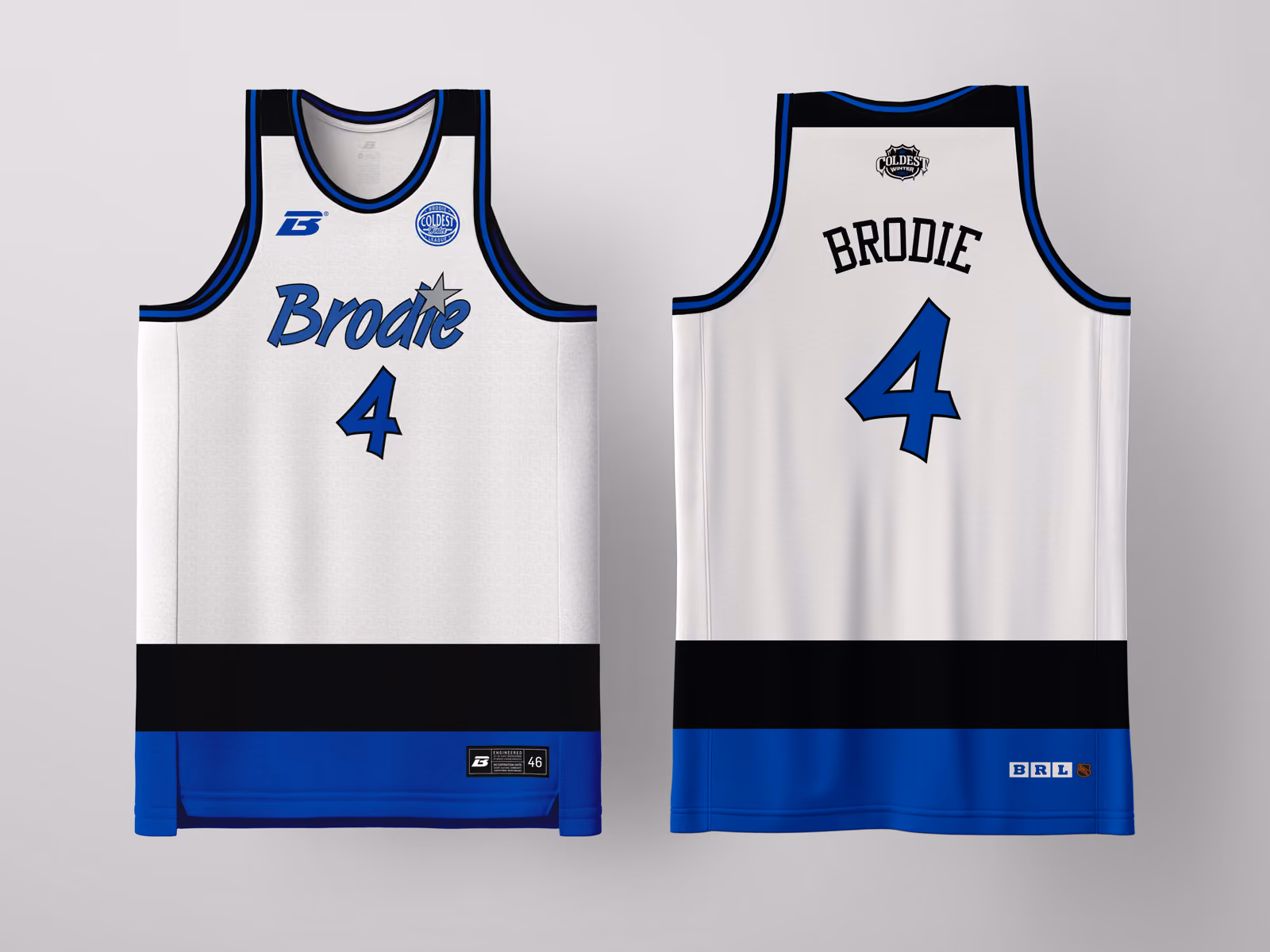 Brodie Rec League Orlando White Coldest Winter '27 jersey, custom basketball uniform for the recreational league