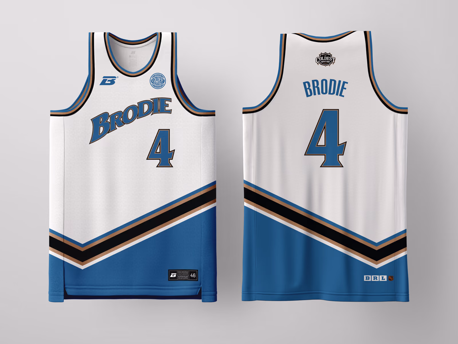 Brodie Rec League Washington White Coldest Winter '27 jersey, custom basketball uniform for the recreational league