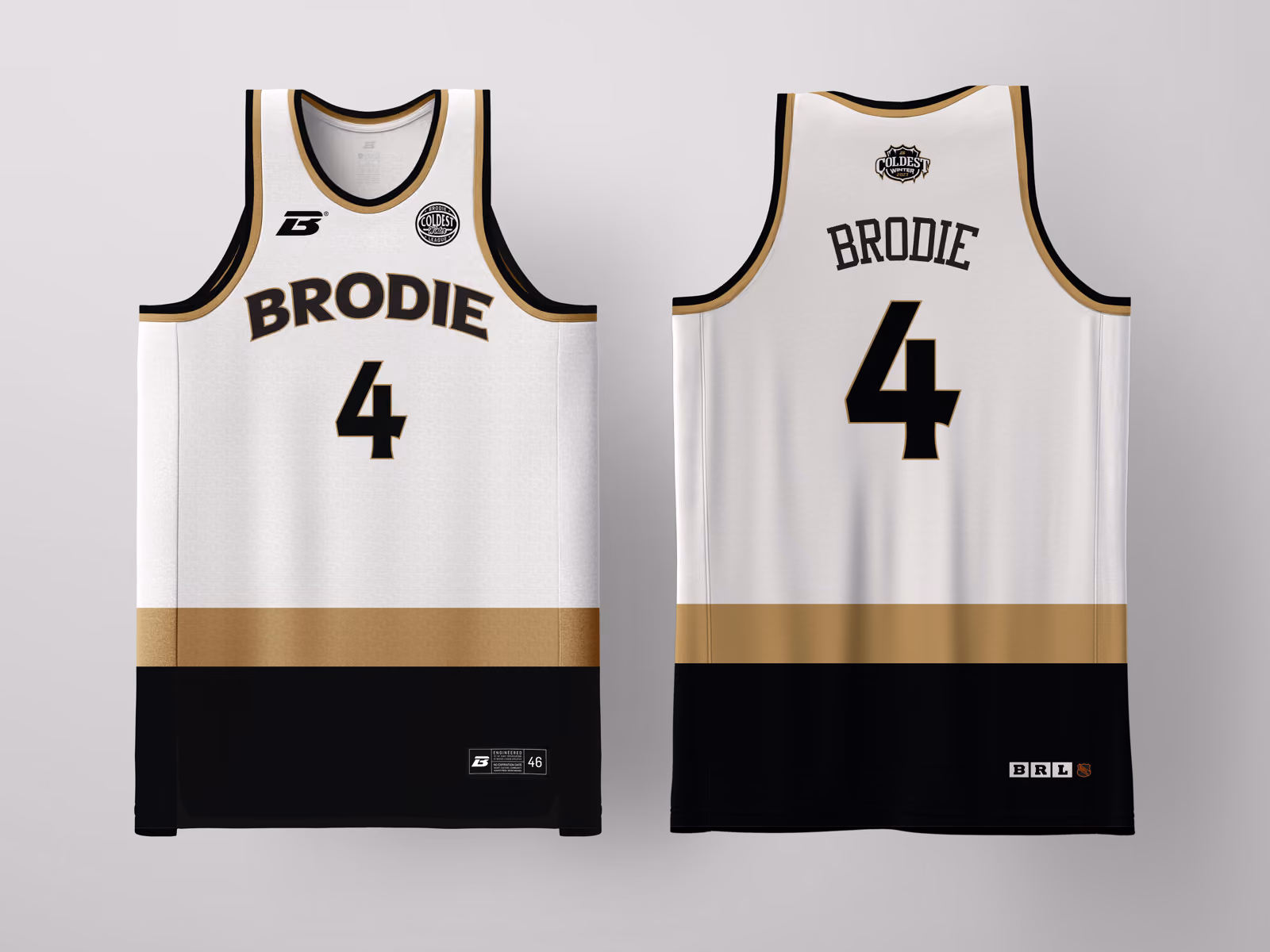 Brodie Rec League Las Vegas White Coldest Winter '27 jersey, custom basketball uniform for the recreational league