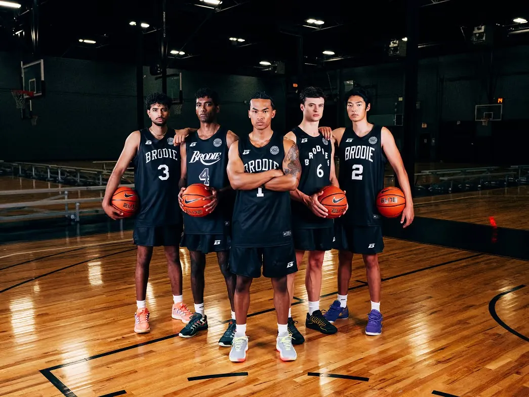 Five BRODIE athletes in team jerseys