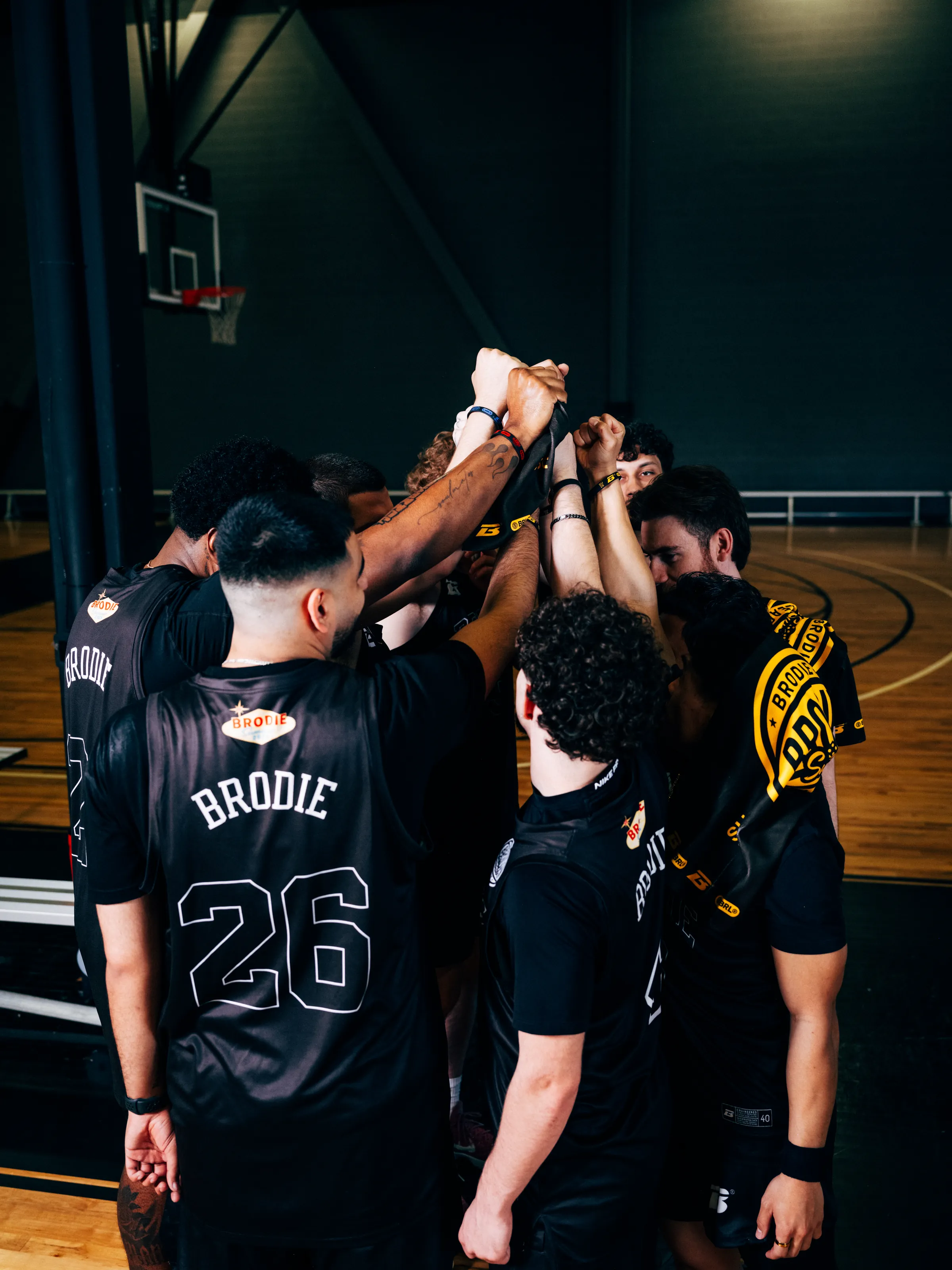 Brodie team huddle