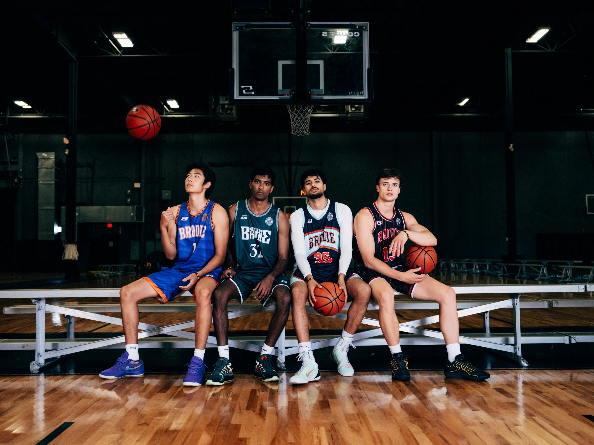 A BRODIE team sitting together on the bench