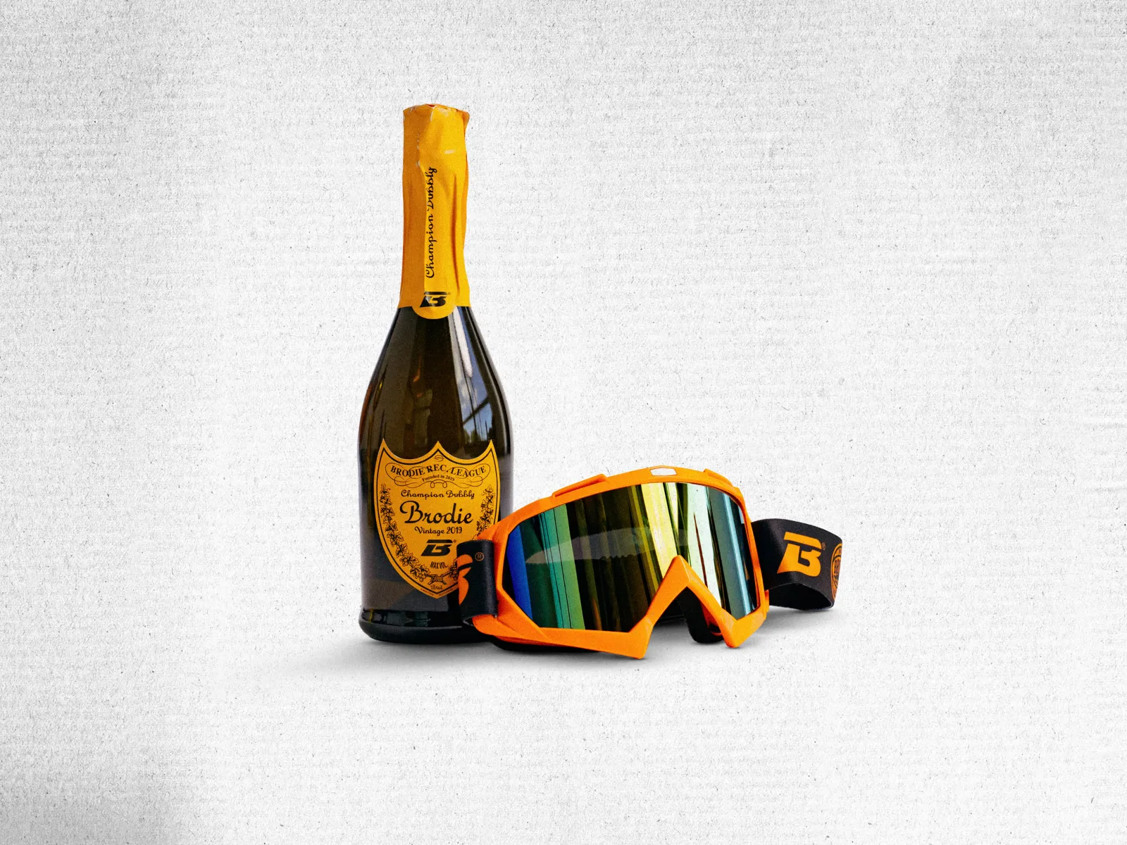 Brodie champagne bottle for the championship celebration