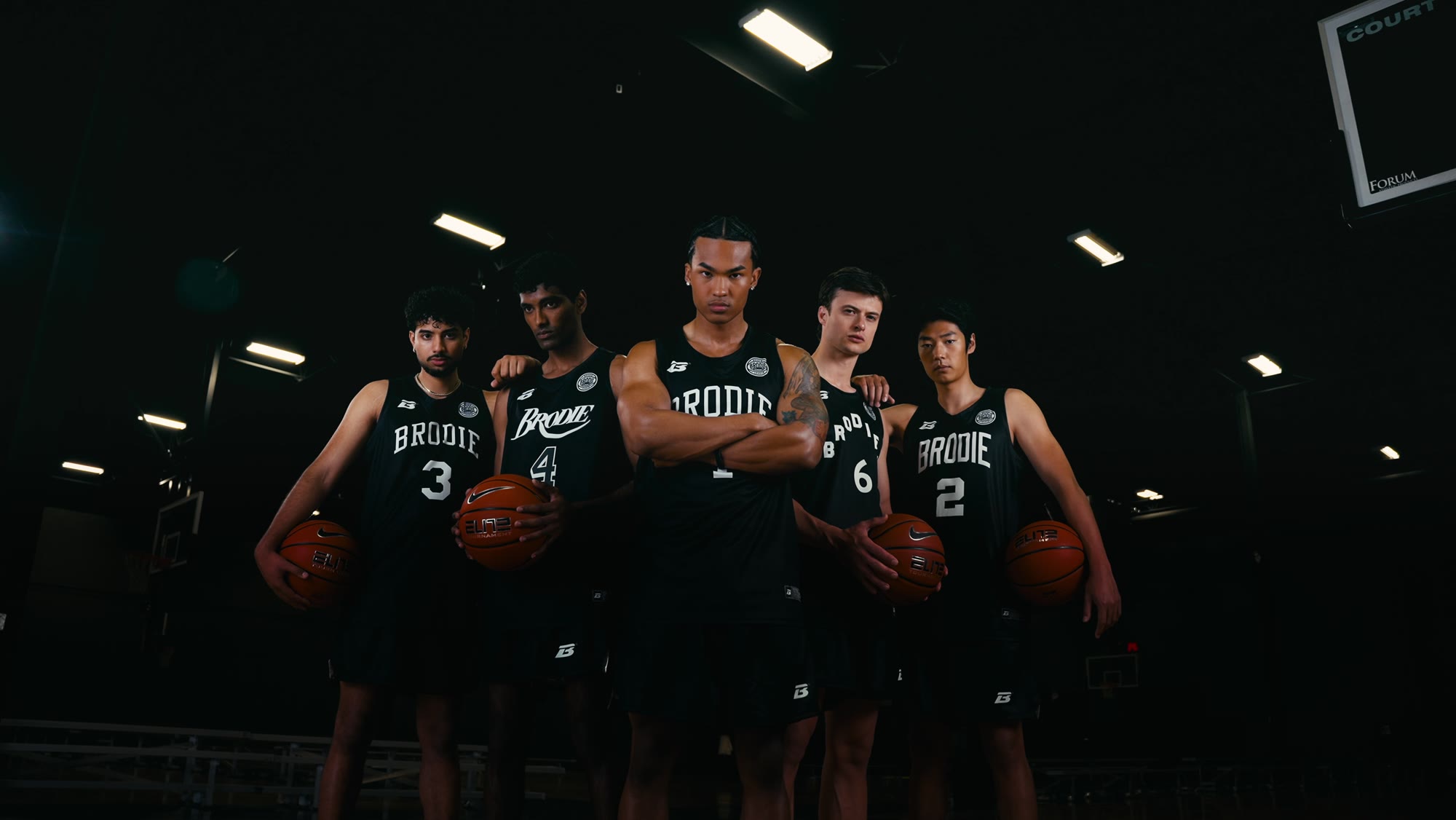 A BRODIE team lined up on court