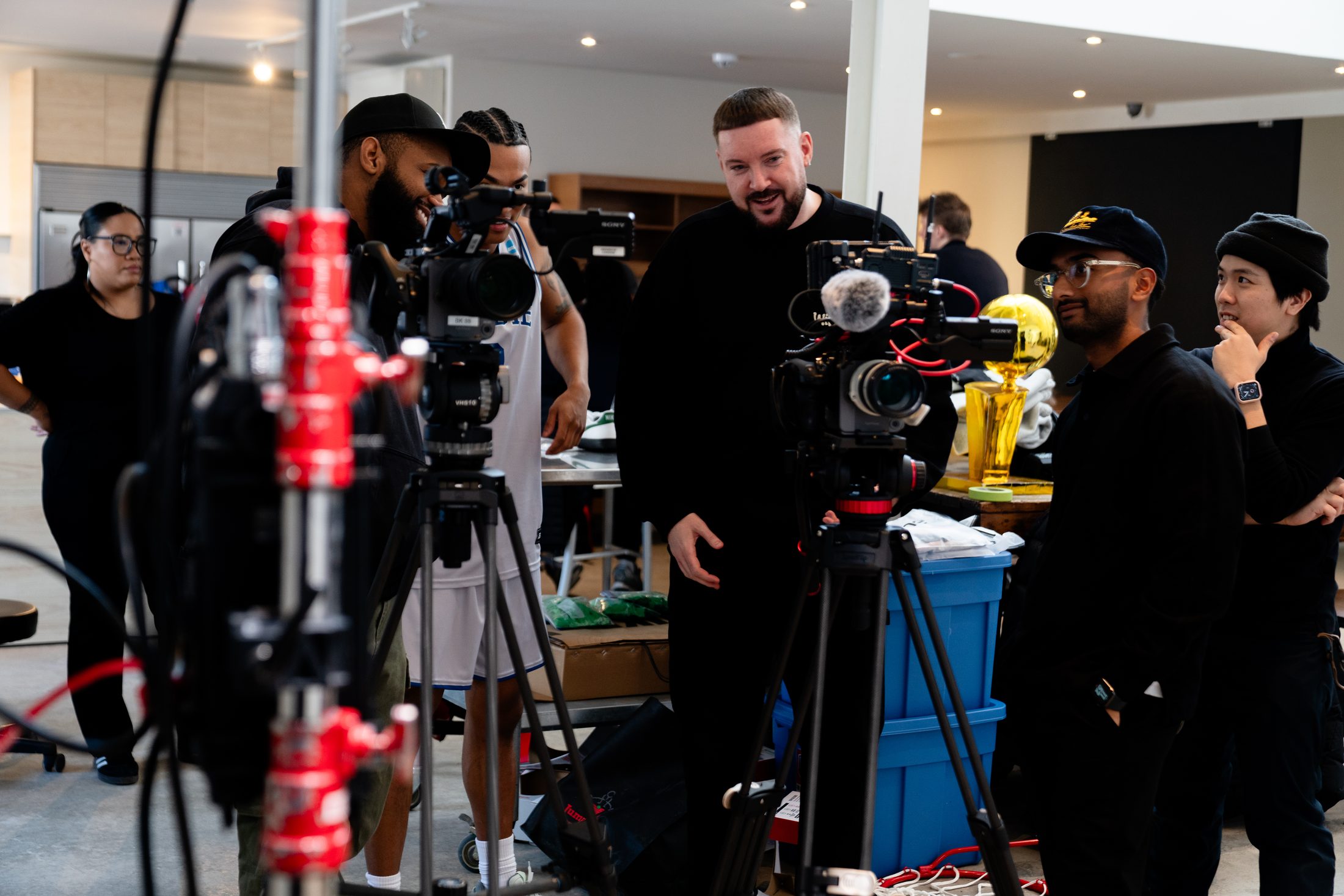 The Brodie crew behind the cameras on a shoot