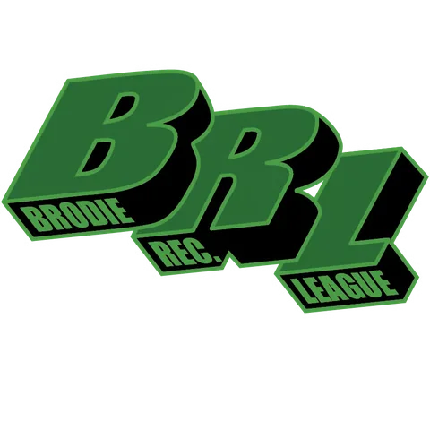 BRL in green 3D varsity letters