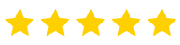 Row of five gold stars symbolizing a five-star rating.