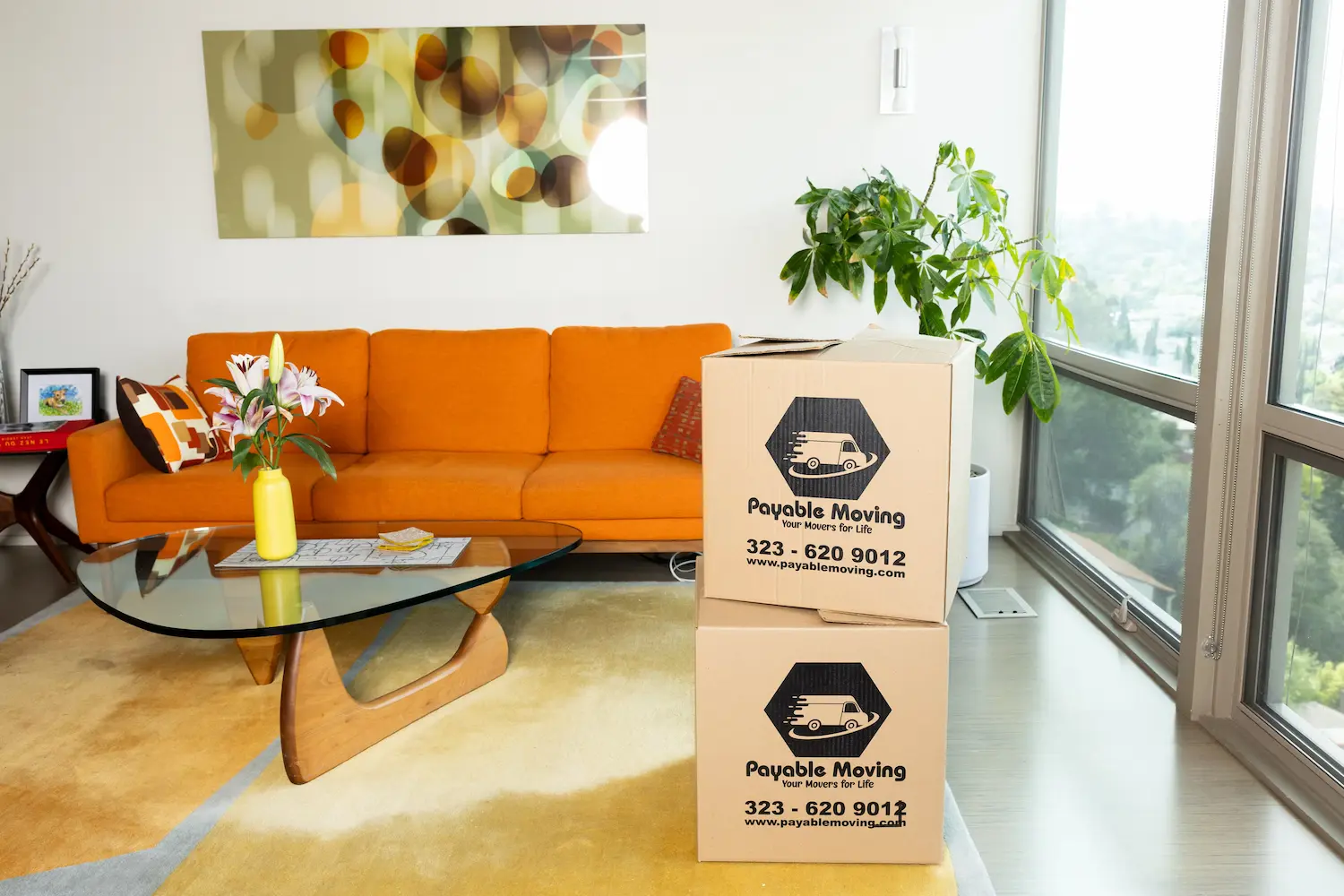 Residential moving service transporting household furniture