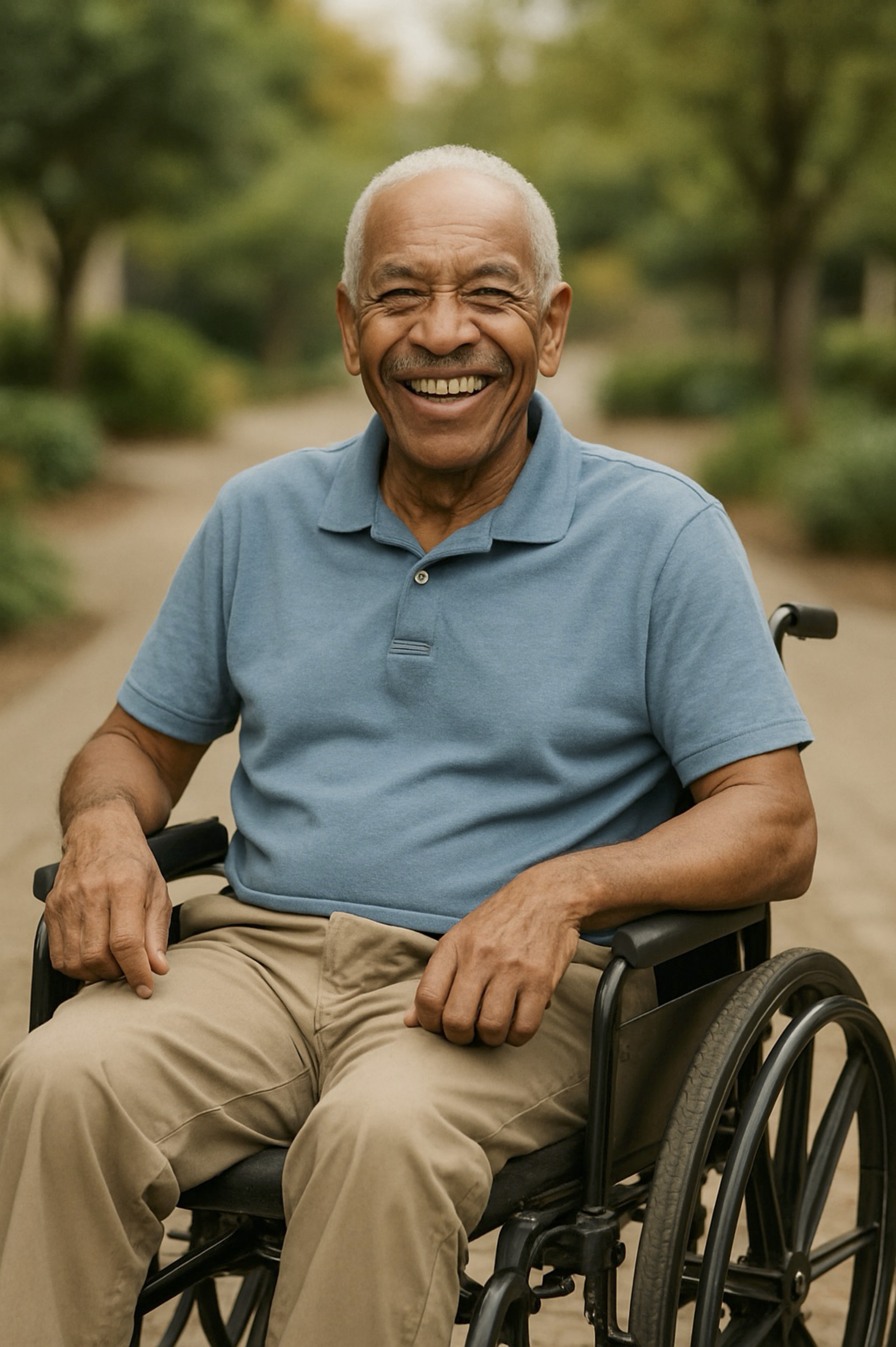 Rollstuhl-Nutzerin in einer Werkstatt in Afrika