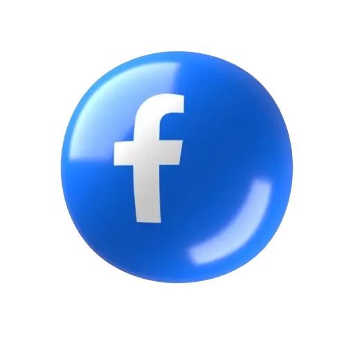 Facebook logo as a white lowercase f on a blue circular background.
