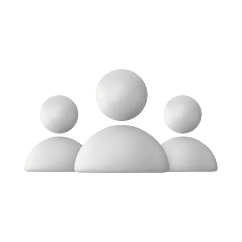 Three gray human-shaped icons representing a group or team.