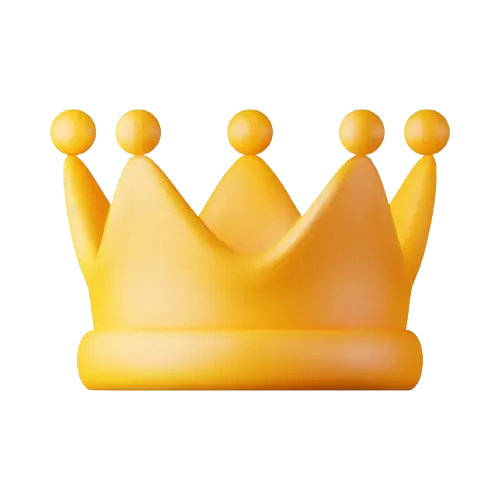 Yellow cartoon-style crown with five rounded points.