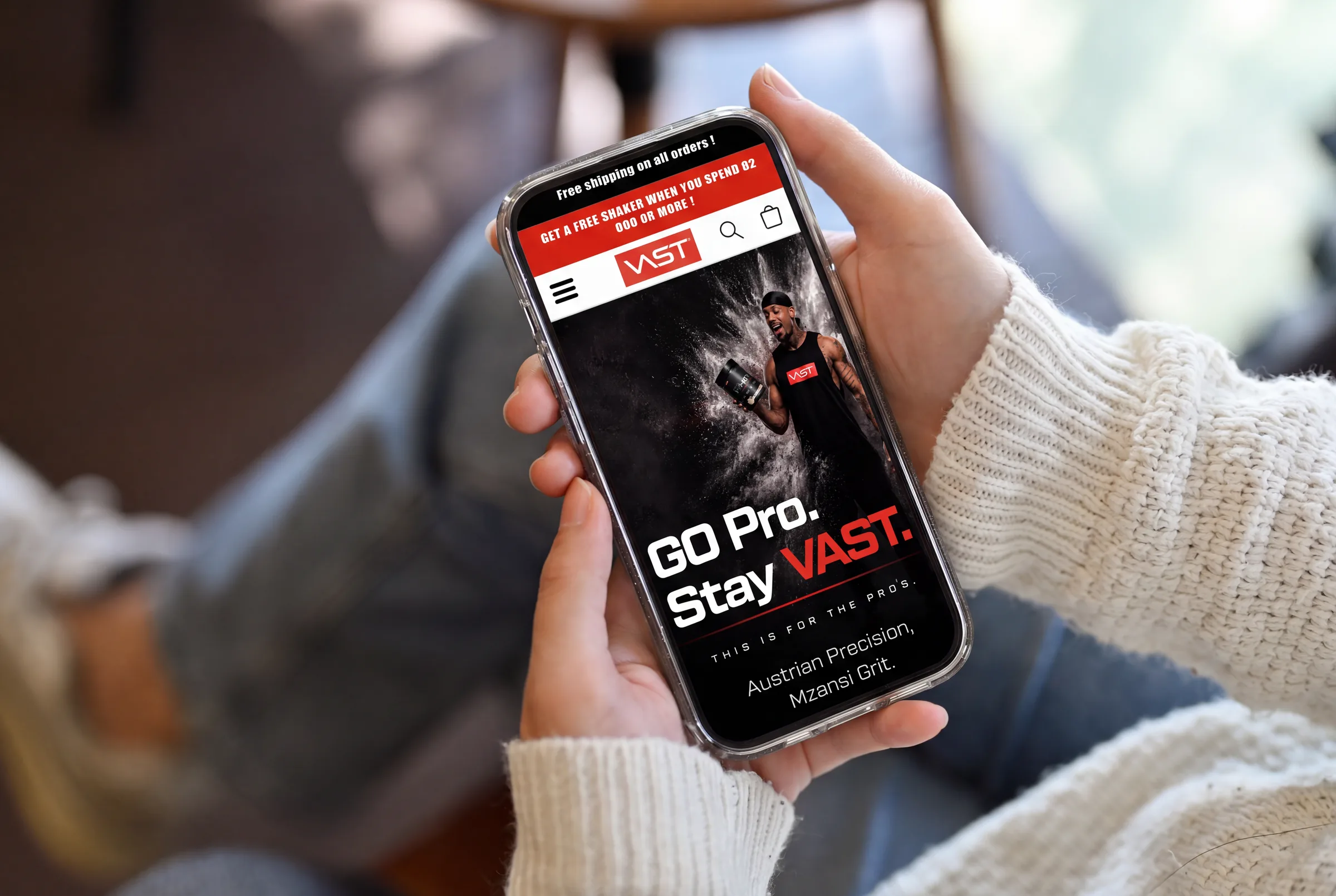 VAST Sports SA homepage on mobile