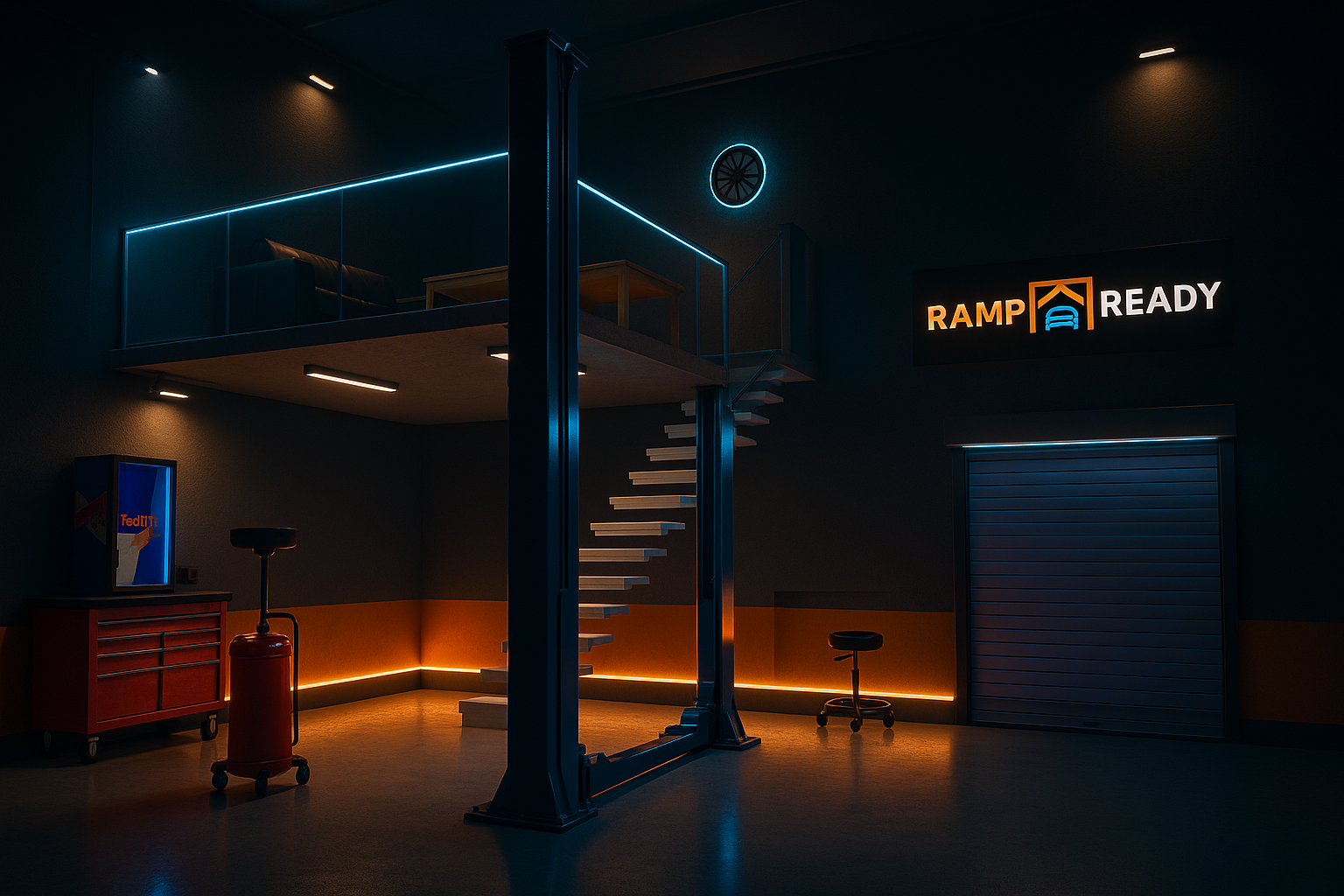 [background image] image of toolbox in workshop (for a plumbing service)