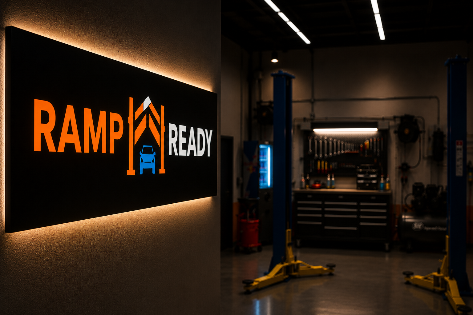 [background image] image of toolbox in workshop (for a plumbing service)