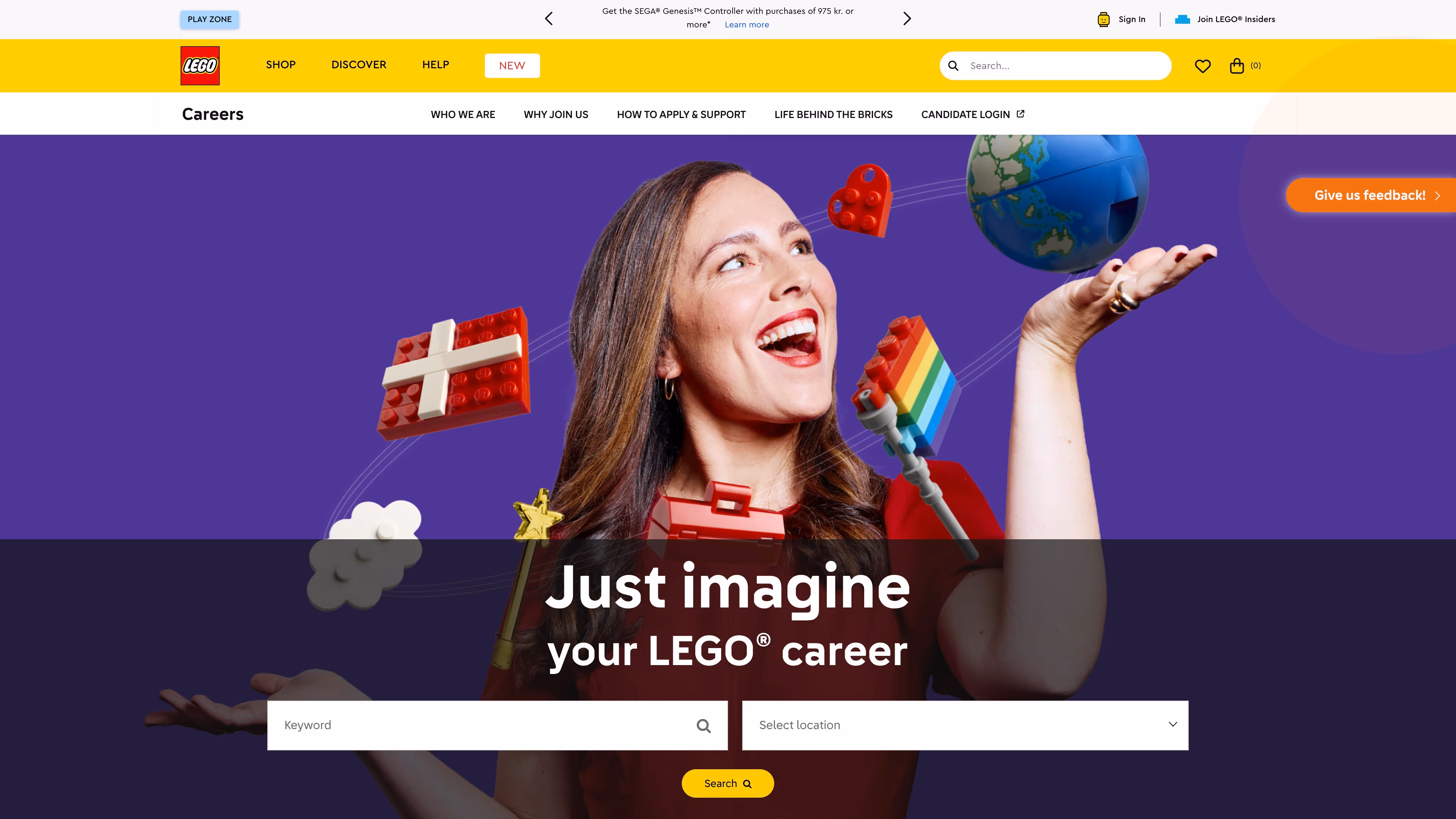 Screenshot of the official career page of KIRKBI