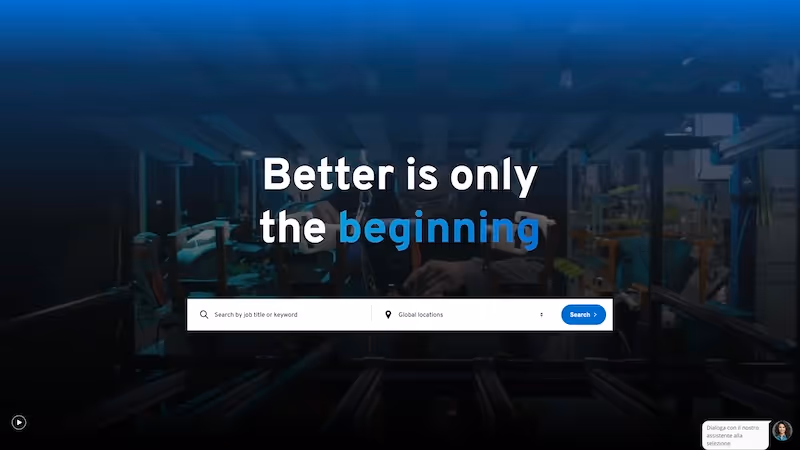 Screenshot of the official career page of General Motors