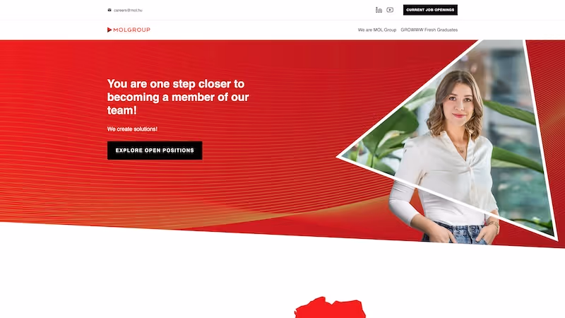 Screenshot of the official career page of MOL Group