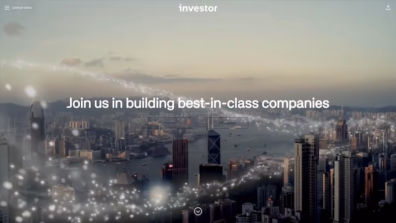 Screenshot of the official career page of Investor