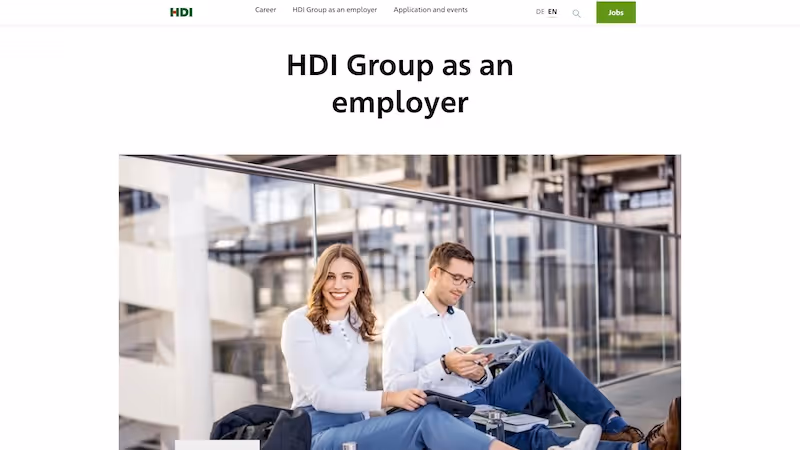 Screenshot of the official career page of Talanx