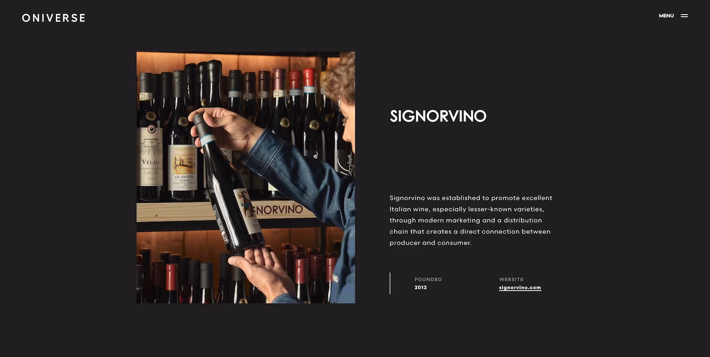 Screenshot of the official career page of Signorvino