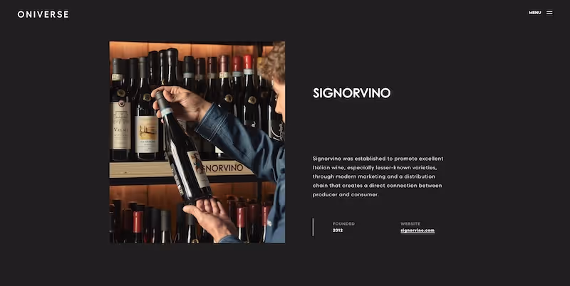 Screenshot of the official career page of Signorvino