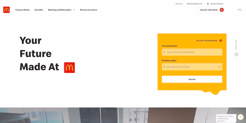 Screenshot of the official career page of Marsh McLennan