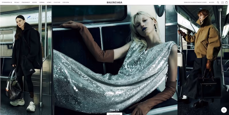 Screenshot of the official career page of Balenciaga