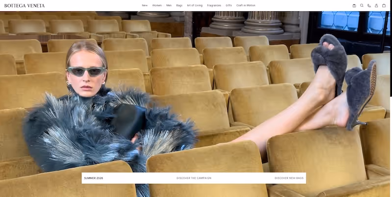 Screenshot of the official career page of Bottega Veneta