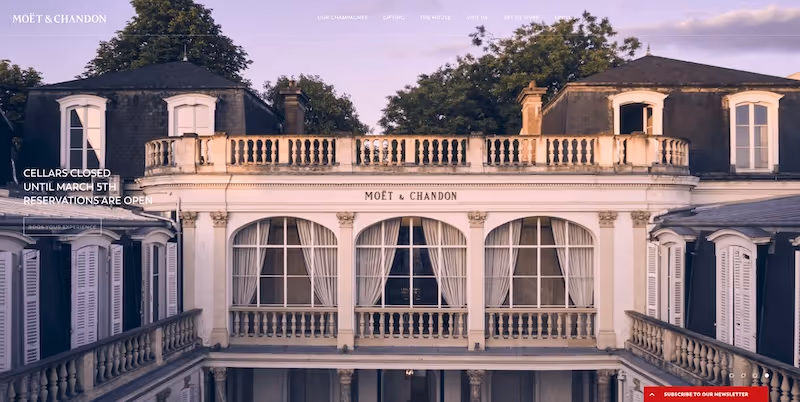 Screenshot of the official career page of Moët & Chandon