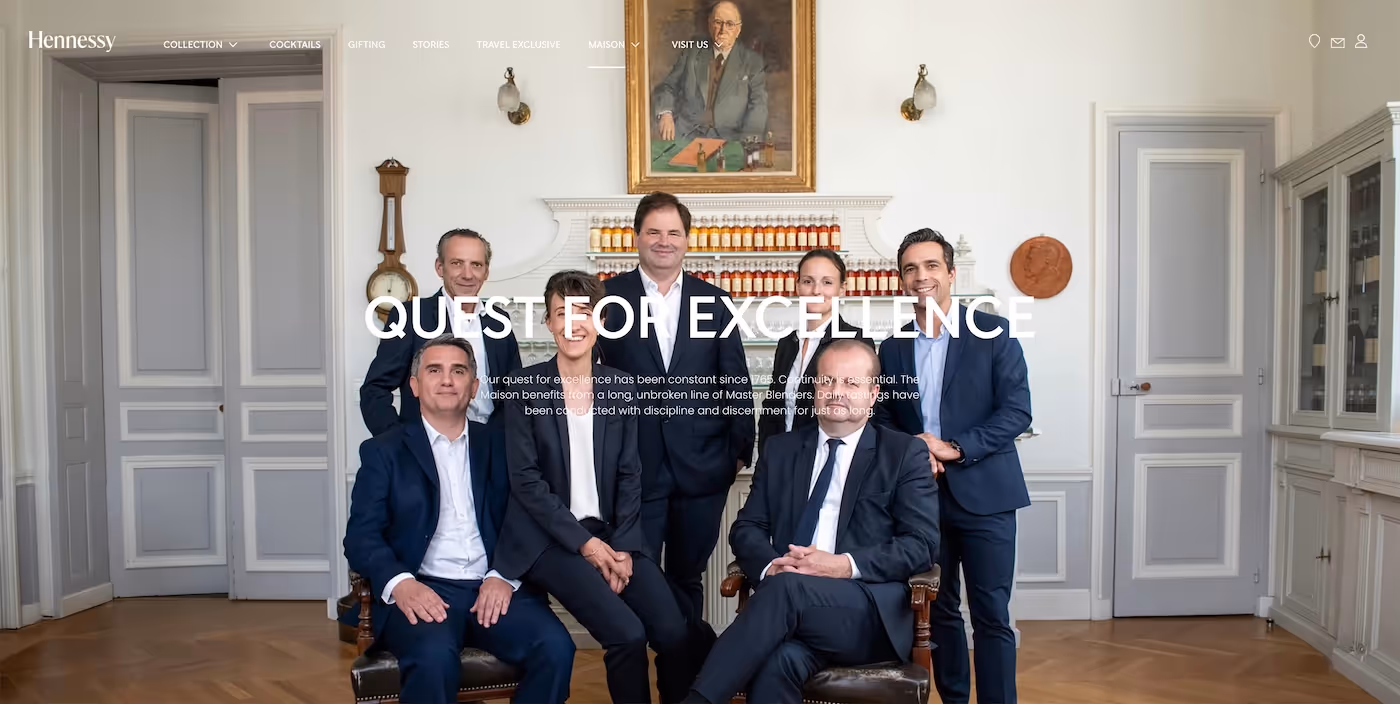 Screenshot of the official career page of Hennessy