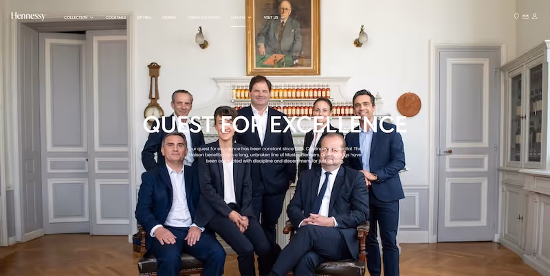 Screenshot of the official career page of Hennessy