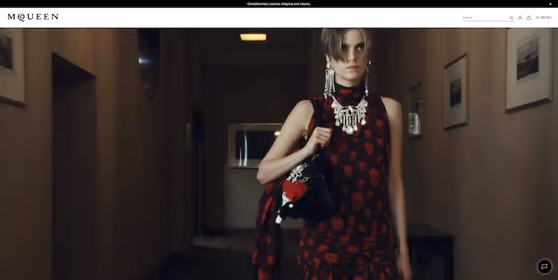 Screenshot of the official career page of Alexander McQueen