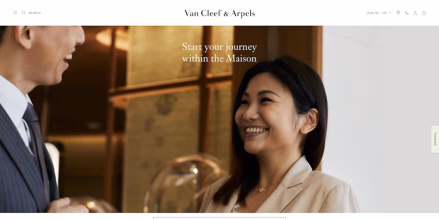 Screenshot of the official career page of Van Cleef & Arpels