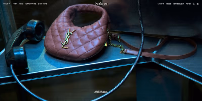 Screenshot of the official career page of Saint Laurent