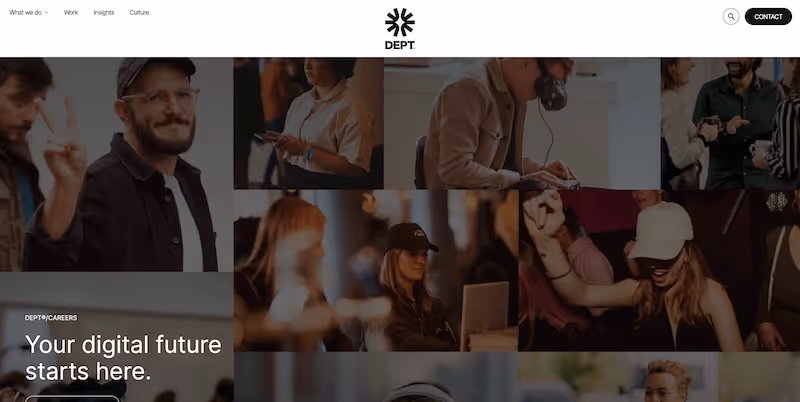 Screenshot of the official career page of Dept